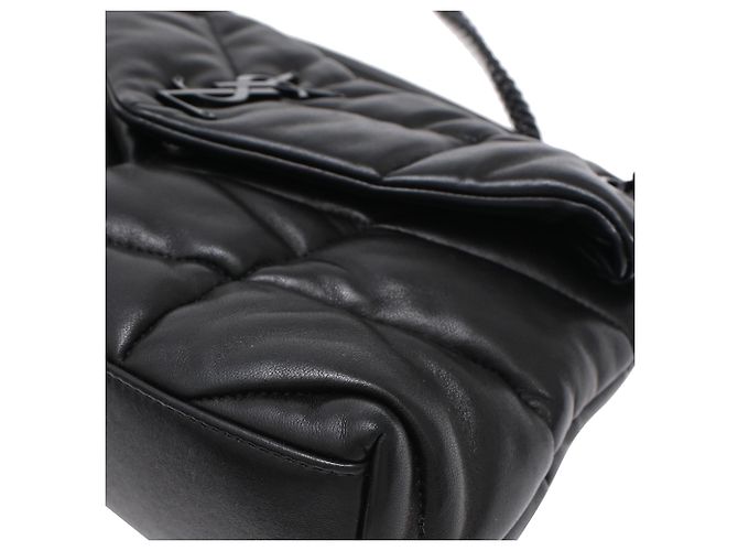 Yves Saint Laurent Borsa a spalla Small Toy Puffer Saint Laurent in pelle d'agnello nera Nero - vista 18