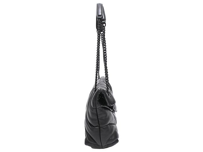 Yves Saint Laurent Borsa a spalla Small Toy Puffer Saint Laurent in pelle d'agnello nera Nero - vista 2