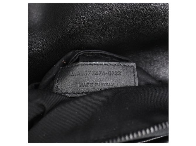 Yves Saint Laurent Borsa a spalla Small Toy Puffer Saint Laurent in pelle d'agnello nera Nero - vista 7