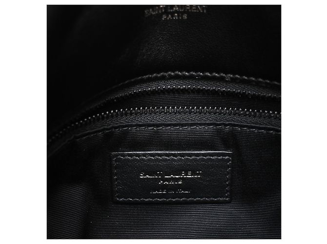 Yves Saint Laurent Borsa a spalla Small Toy Puffer Saint Laurent in pelle d'agnello nera Nero - vista 9