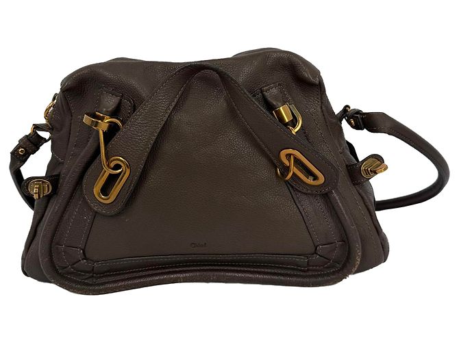Borsa Chloé Paraty Medium in pelle grigia Grigio - vista 2