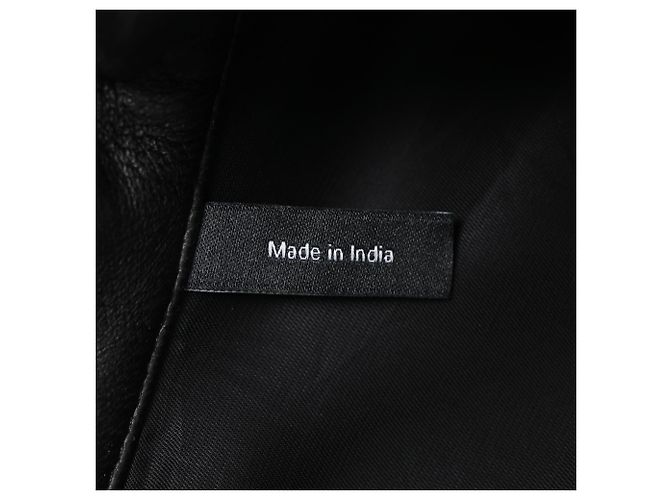 Theory Double-Breasted Cropped Jacket in Black Lamb Leather - view 6