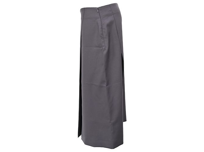 Falda midi recta Joseph en lana gris - vista 2