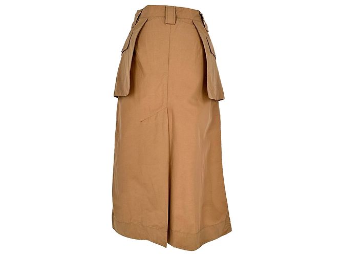 Falda midi cargo Ganni en algodón Rust Orange Naranja - vista 4
