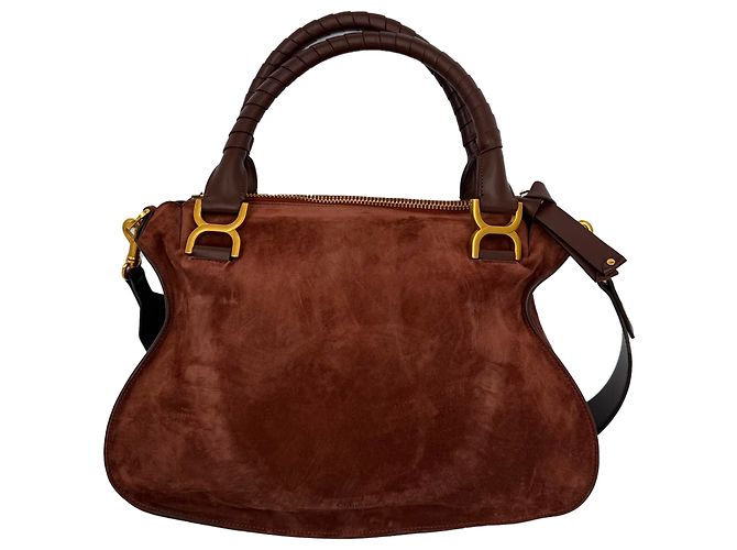 Sac à main Chloé Marcie Medium en daim marron Imprimé python - vue 2