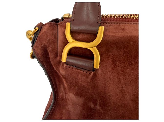 Sac à main Chloé Marcie Medium en daim marron Imprimé python - vue 4