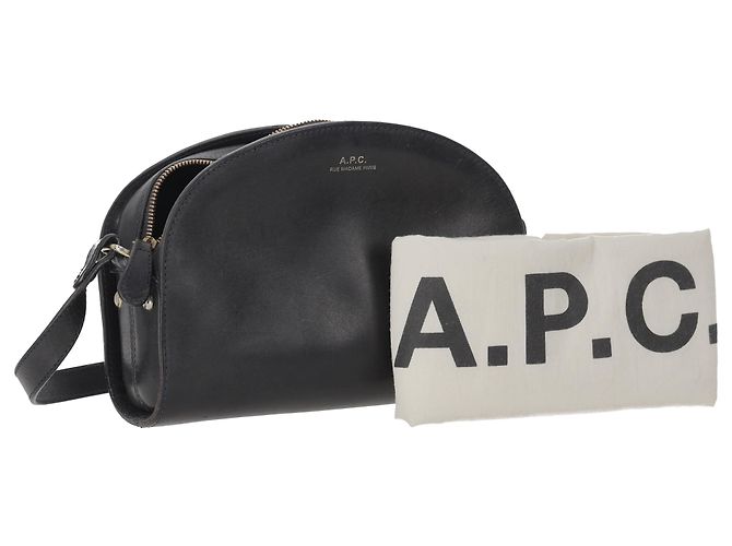 Apc Borsa a tracolla A.P.C Demi Lune in pelle blu scuro - vista 7