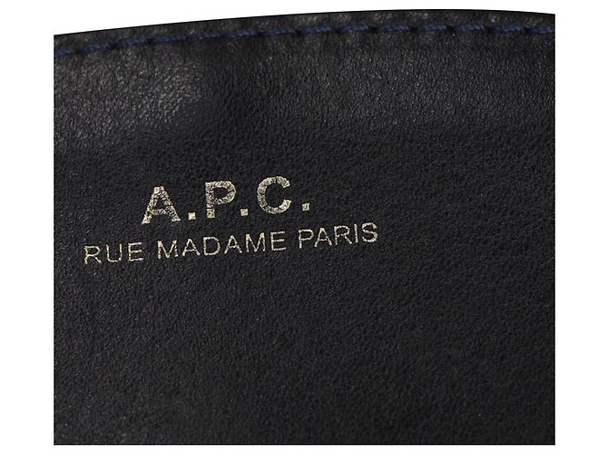 Apc Borsa a tracolla A.P.C Demi Lune in pelle blu scuro - vista 8