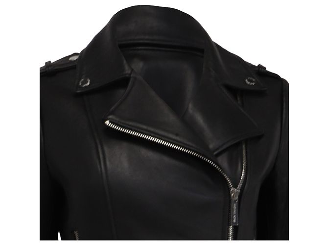 Giacca Biker Michael Kors in pelle nera Nero - vista 2
