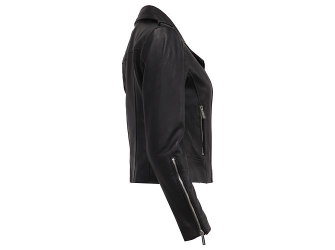 Giacca Biker Michael Kors in pelle nera Nero - vista 3