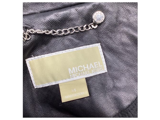 Giacca Biker Michael Kors in pelle nera Nero - vista 8