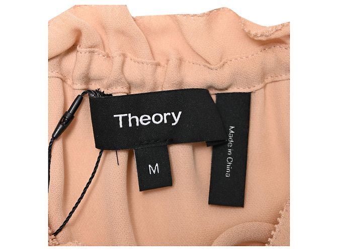 Blusa sin mangas Theory Dezzie en seda beige - vista 4