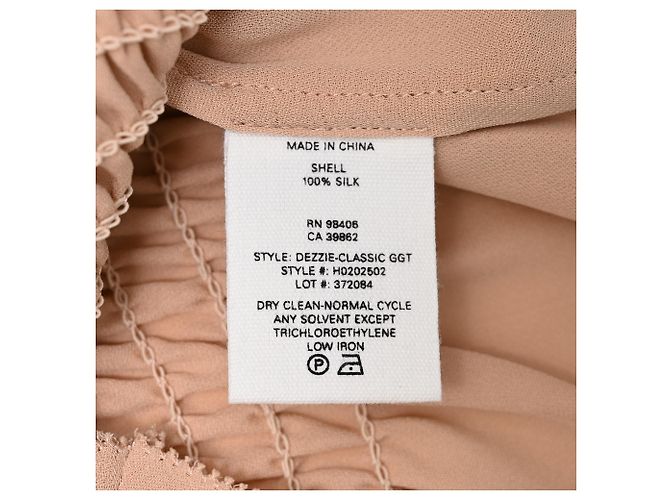 Blusa sin mangas Theory Dezzie en seda beige - vista 6