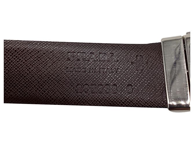Prada Wendelgürtel aus schwarzem Saffiano-Leder - Ansicht 4