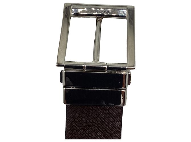 Prada Wendelgürtel aus schwarzem Saffiano-Leder - Ansicht 5