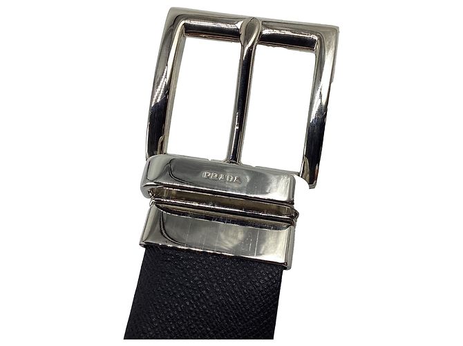 Prada Wendelgürtel aus schwarzem Saffiano-Leder - Ansicht 6