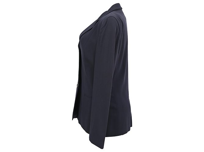 Giorgio Armani Einreihiger Blazer aus navyblauer Wolle Marineblau - Ansicht 2