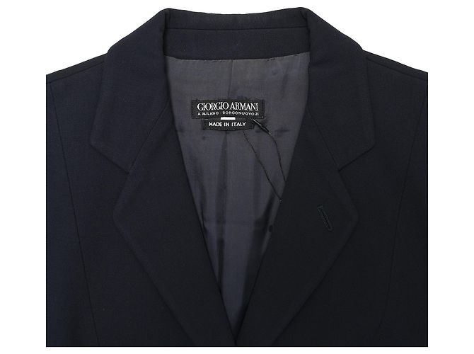 Giorgio Armani Einreihiger Blazer aus navyblauer Wolle Marineblau - Ansicht 4