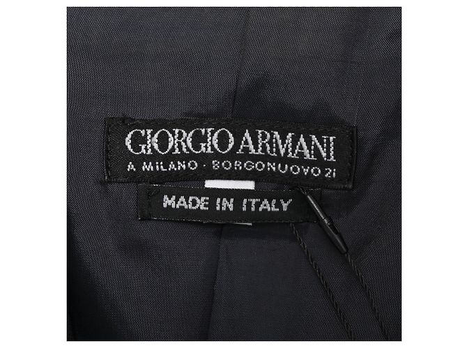 Giorgio Armani Einreihiger Blazer aus navyblauer Wolle Marineblau - Ansicht 5
