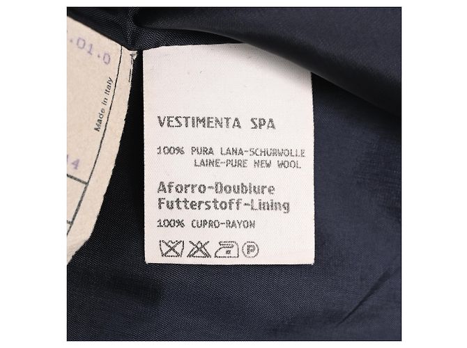 Giorgio Armani Einreihiger Blazer aus navyblauer Wolle Marineblau - Ansicht 8