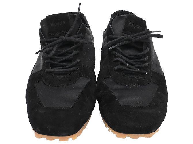 Sneakers Aeyde Uma Slim in camoscio nero - vista 2