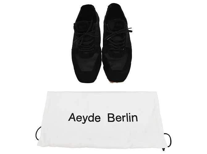 Sneakers Aeyde Uma Slim in camoscio nero - vista 9