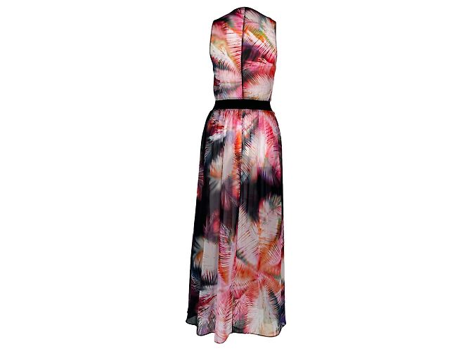Sandro Midi-Kleid mit Blumenprint aus schwarzem Polyester - Ansicht 3