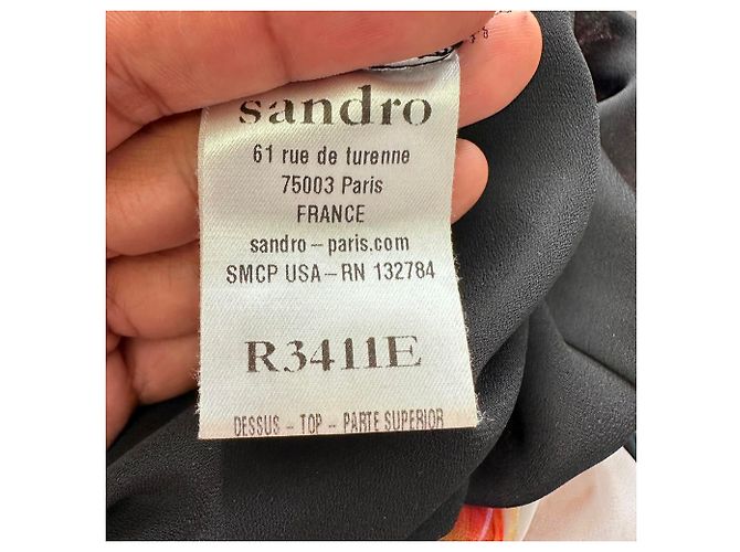 Sandro Midi-Kleid mit Blumenprint aus schwarzem Polyester - Ansicht 5