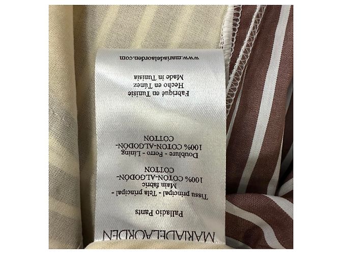 Autre Marque Pantalones anchos a rayas Maria De La Orden en algodón marrón Castaño - vista 5