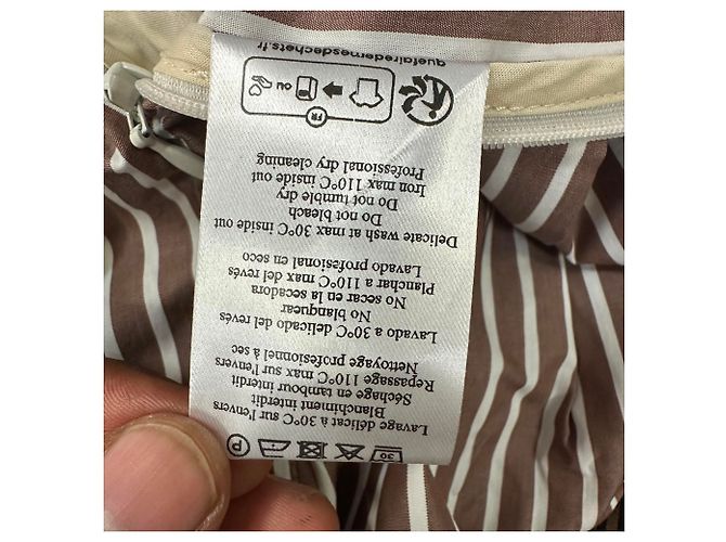 Autre Marque Pantalones anchos a rayas Maria De La Orden en algodón marrón Castaño - vista 6