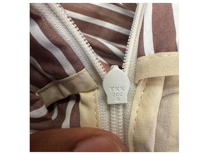 Autre Marque Pantalones anchos a rayas Maria De La Orden en algodón marrón Castaño - vista 7