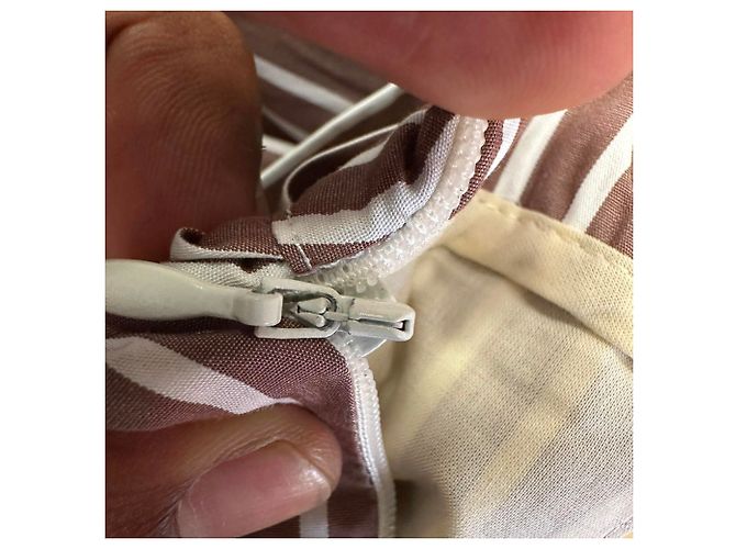 Autre Marque Pantalones anchos a rayas Maria De La Orden en algodón marrón Castaño - vista 9