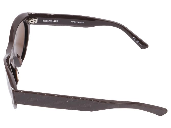 Gafas de sol ovaladas Balenciaga BB Monogram en acetato marrón Castaño - vista 2