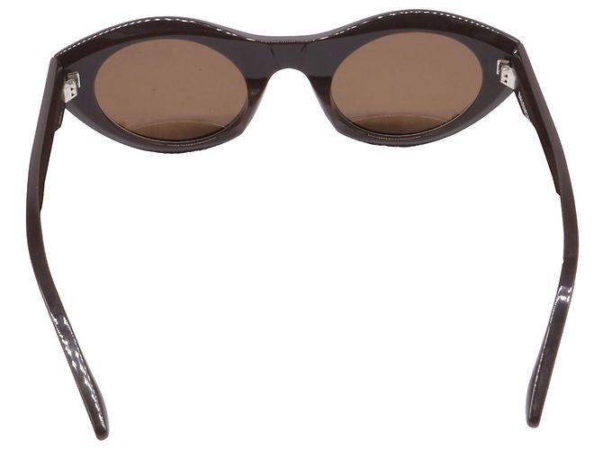 Gafas de sol ovaladas Balenciaga BB Monogram en acetato marrón Castaño - vista 4