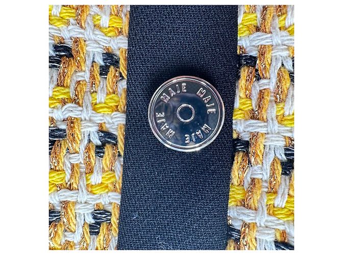 Maje Tweed-Pattern Minirock aus gelbem Polyester - Ansicht 4