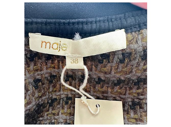 Maje Tweed-Pattern Minirock aus gelbem Polyester - Ansicht 5
