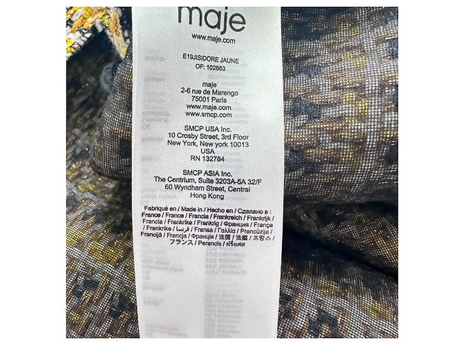 Maje Tweed-Pattern Minirock aus gelbem Polyester - Ansicht 6