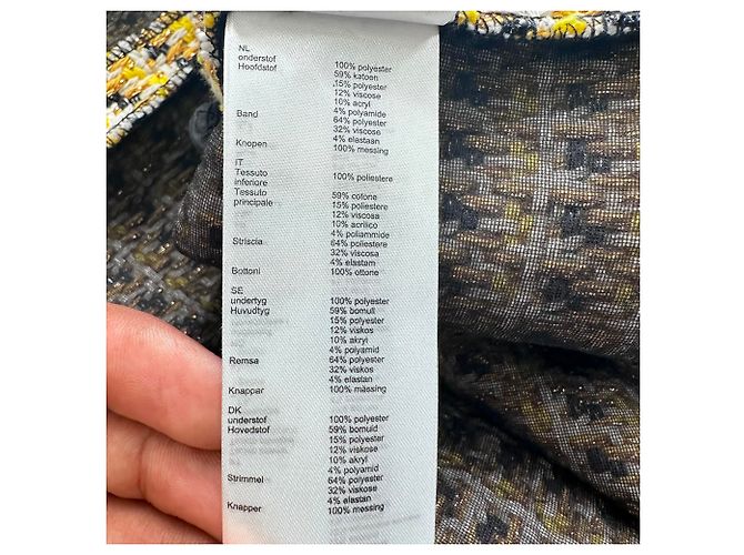 Maje Tweed-Pattern Minirock aus gelbem Polyester - Ansicht 8