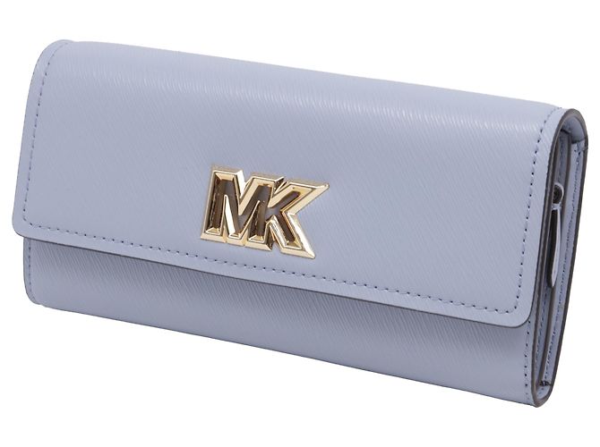 Portafoglio bi-fold Large Mimi Michael Kors in pelle Saffiano blu - vista 2