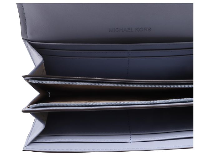 Portafoglio bi-fold Large Mimi Michael Kors in pelle Saffiano blu - vista 8
