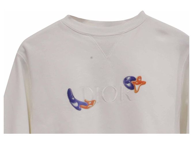 Dior x Kenny Scharf Sweatshirt aus weißer Baumwolle mit besticktem Logo - Ansicht 2