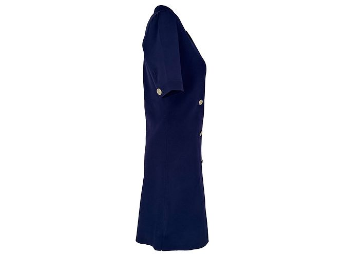 Abito mini doppiopetto Maje Ralazer in viscosa blu navy - vista 2
