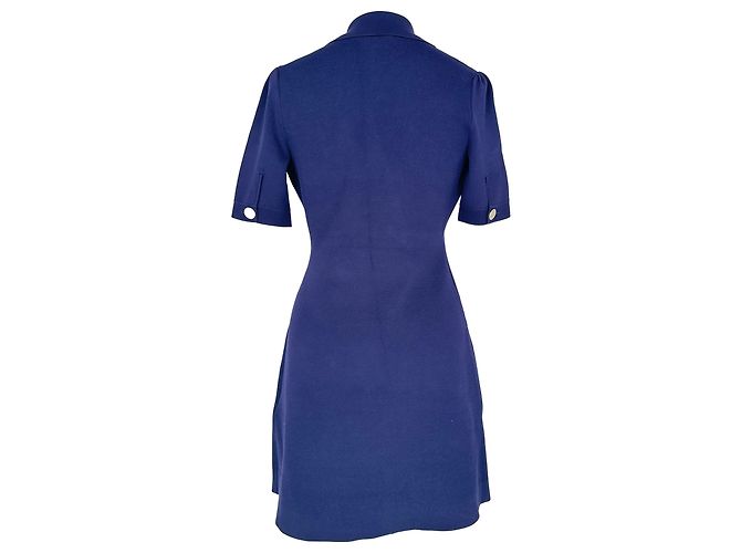 Abito mini doppiopetto Maje Ralazer in viscosa blu navy - vista 3