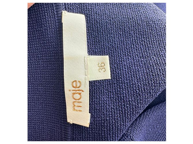 Abito mini doppiopetto Maje Ralazer in viscosa blu navy - vista 5