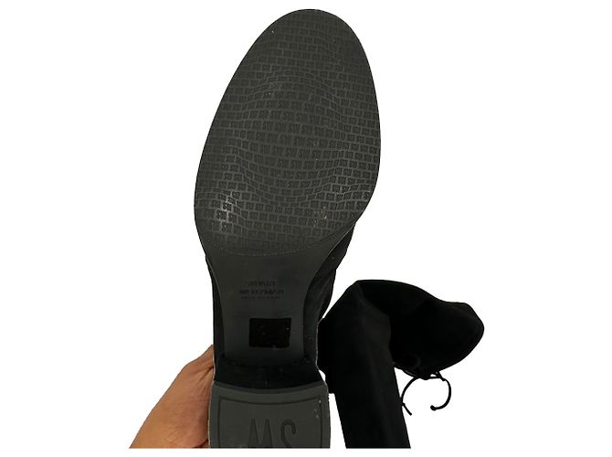 Stivali sopra il ginocchio Stuart Weitzman Tieland in camoscio nero - vista 12