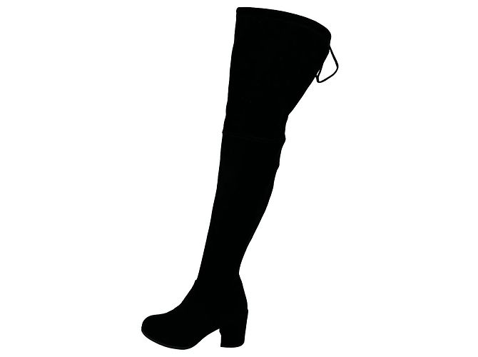 Stivali sopra il ginocchio Stuart Weitzman Tieland in camoscio nero - vista 6