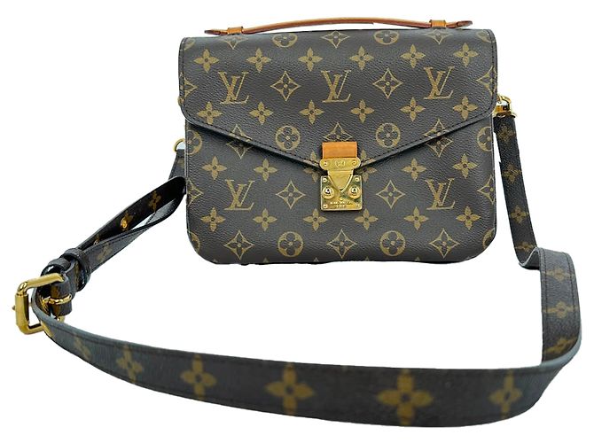 Borsa a tracolla Louis Vuitton Pochette Métis in canvas rivestito marrone Rosso - vista 2