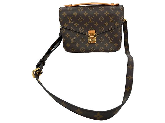 Borsa a tracolla Louis Vuitton Pochette Métis in canvas rivestito marrone Rosso - vista 3