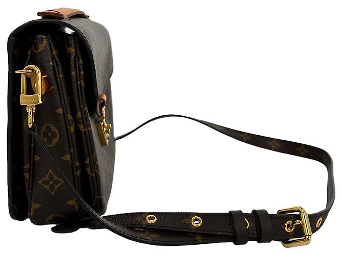 Borsa a tracolla Louis Vuitton Pochette Métis in canvas rivestito marrone Rosso - vista 4