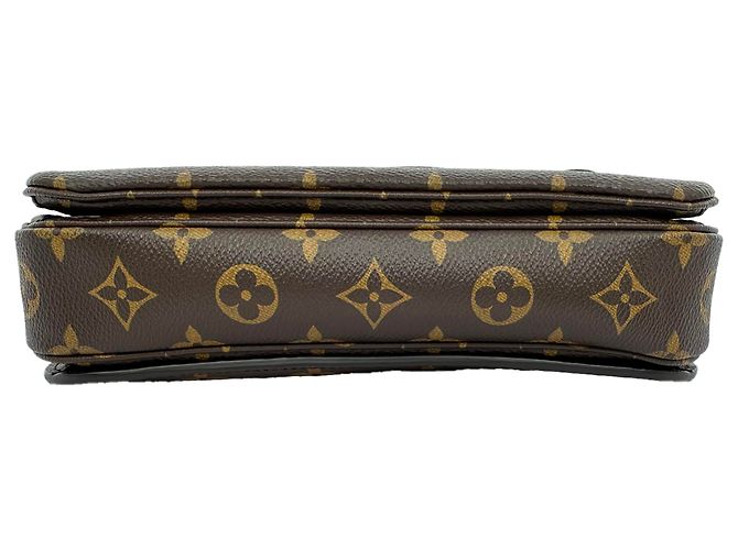 Borsa a tracolla Louis Vuitton Pochette Métis in canvas rivestito marrone Rosso - vista 7
